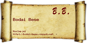 Bodai Bese névjegykártya